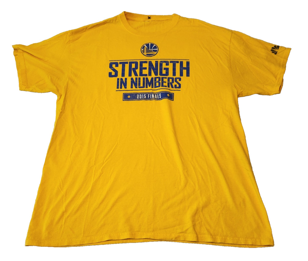 Golden State Warriors NBA 2015 Finals Strength in Numbers T-Shirt Size XL